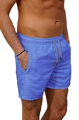 Mavi Su İtici Özellikli Dijital Baskılı Erkek Deniz Şort Mayo - 157-Mavi thumbnail 2