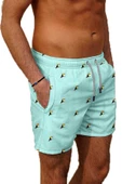 Mint Su İtici Özellikli Dijital Baskılı Erkek Deniz Şort Mayo - 167-Mint thumbnail 2