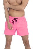 Pembe Su İtici Özellikli Düz Renk Basic Erkek Plaj Deniz Şort Mayo - 301-Pembe thumbnail 6