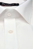 Krem Armür Desenli Slim Fit Düz Renk Uzun Kol Erkek Gömlek - 257-10 - 3
