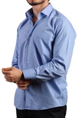 Koyu Mavi Rahat Kesim Cepli Uzun Kol Regular Fit Erkek Gömlek  - 150-23 - 2