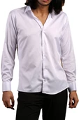 Beyaz Dar Kesim Micro Kumaş Kol Düğmeli Slim Fit Erkek Gömlek - 201-1 thumbnail 2