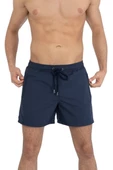 Lacivert Su İtici Özellikli Düz Renk Basic Erkek Plaj Deniz Şort Mayo - 301-Lacivert thumbnail 7