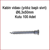 Metal Galvaniz Kabin vidası (yıldız başlı sivri) 06,3x50mm 100 Adet Kargo bedava - 3
