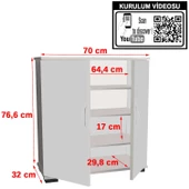 Modilayn BULUT 70 x 76 cm Ayakkabılık Dolabı Cordoba - 8