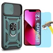 Apple iPhone 12 Uyumlu Koruma Seti Tank Kılıf ve Nano Cam Set - 5