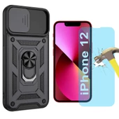 Apple iPhone 12 Uyumlu Koruma Seti Tank Kılıf ve Nano Cam Set - 4
