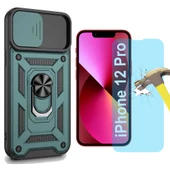 Apple iPhone 12 Pro Uyumlu Koruma Seti Tank Kılıf ve Nano Cam Set - 6