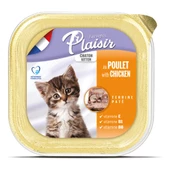Plaisir Pate 100Gr Tavuk Etli&Sütlü 8Adet Yavru Yaş Kedi Maması - 1