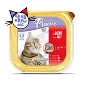 Plaisir Pate 100Gr Sığır Etli 32Adet Yaş Kedi Maması thumbnail 2