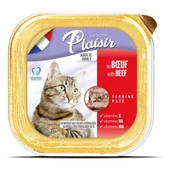 Plaisir Pate 100Gr Sığır Etli 12Adet Yaş Kedi Maması - 1