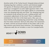 Turbat Ultar -21'C Superlite Uyku Tulumu - 185L, Sarı - 8