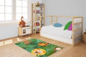 Çocuk Halısı ve Bebek Halısı Yıkanabilir Kaymaz Taban Figürlü Yeşil Dijital Baskı Halı HC069 - 2