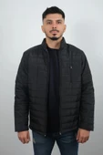 Erkek Cepli ve Fermuarlı Mont Siyah - 1