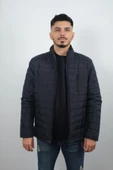 Erkek Cepli ve Fermuarlı Mont Lacivert - 1