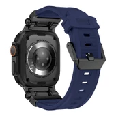 Vendas Apple Watch 7 45mm Zore KRD-101 Titanyum Metal Başlıklı Silikon Kordon ( Saat DEĞİLDİR ) - 3