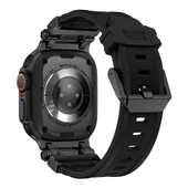 Vendas Apple Watch 7 45mm Zore KRD-101 Titanyum Metal Başlıklı Silikon Kordon ( Saat DEĞİLDİR ) - 2