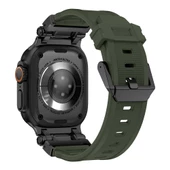 Vendas Apple Watch 7 45mm Zore KRD-101 Titanyum Metal Başlıklı Silikon Kordon ( Saat DEĞİLDİR ) - 1