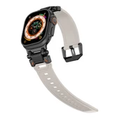 Vendas Apple Watch 7 45mm Zore KRD-101 Titanyum Metal Başlıklı Silikon Kordon ( Saat DEĞİLDİR ) - 11