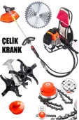 STAXX Alman Kömürsüz Motor 14 HP X-HARD Bakır Sargı Çapa Aparatlı Benzinli Ot Çalı Çim Biçme Tırpan - 1