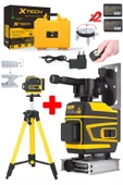 STAXX 12 Köşe 360 Derece Yatay Dikey Çapraz Çizgi Kumandalı Ve Çantalı Lazer Metre Hizalama + Tripot thumbnail 1
