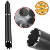 Elmas Karot Ucu 40 mm Shun Beton Zemin Duvar Delme Delik Açma Panç Aparat Uç Deprem Numune Al Test - 1