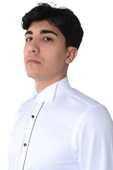 Cengiz İnler Armürlü Şeritli Metal Düğme Ata Yaka Slim Damatlık - 1