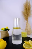 Digithome Cam Kapaklı Başucu Su ve Meşrubat Sürahisi Karaf Şişe 800 Ml – 04146 C1-1-154 - 1