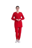 TULIP- Kadın Likralı Kırmızı Üniforma Takımı thumbnail 1