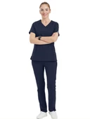 CLOWER- Kadın Likralı Lacivert Üniforma Takımı thumbnail 1