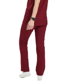 BASIC- Kadın Likralı Bordo Üniforma Pantolon thumbnail 3