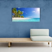 Palmiye Ağaçlı Ada Tablosu, Canvas Tablo 60x120 thumbnail 1