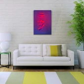 Lacivert ve Kırmızı Renklerde Japonca Poster Kanvas Tablo 50 x 70 thumbnail 3