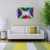 Renkli Üçgenler Kanvas Tablo 50 x 70 - 3