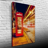 Londra`da Kırmızı Telefon Kulübesi Kanvas Tablo 50 x 70 - 1
