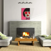 Kırmızı Gözlüklü Kadın Kanvas Tablo 50 x 70 thumbnail 2