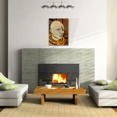 Soyut Erkek Portre Gri ve Turuncu Tonlarda Kanvas Tablo 50 x 70 - 2