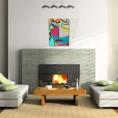 Soyut Kadın Portresi , Pastel Renklerde Kanvas Tablo 50 x 70 thumbnail 2