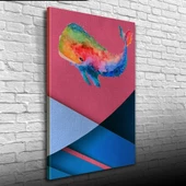 Soyut Balina , Pastel Renklerde Kanvas Tablo 50 x 70 thumbnail 3