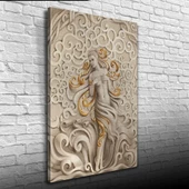 Venüs , Gri ve Altın Rengi Dekoratif Kanvas Tablo 50 x 70 thumbnail 3