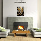 Gri ve Altın Rengi Dekoratif Kanvas Tablo 50 x 70 - 2