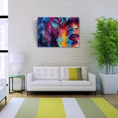 Soyut,  Renkli , Yağlıboya Dokulu Kanvas Tablo 50 x 70 thumbnail 2