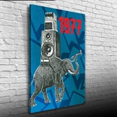 Mavi ve Gri Tonlarda Müzikal Afiş Kanvas Tablo 50 x 70 thumbnail 1