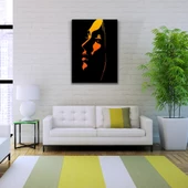 Kadın Silueti, Siyah Turuncu Tonlarda, Kanvas Tablo 50 x 70 thumbnail 2