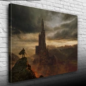 Fantastik Kayalıklara Oyulmuş Tarihi Kale Kanvas Tablo 50 x 70 thumbnail 1