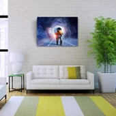 Gezegen Taşıyan Astronot Kanvas Tablo 50 x 70 thumbnail 2