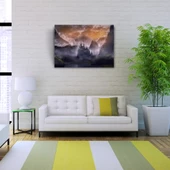 Bulutlar içinde Mistik Şato Kanvas Tablo 50 x 70 - 2