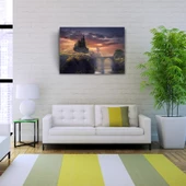 Gün batımı Köprülü Mistik Şato Kanvas Tablo 50 x 70 thumbnail 2