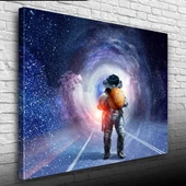 Gezegen Taşıyan Astronot Kanvas Tablo 50 x 70 thumbnail 1