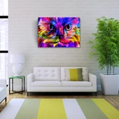 Renk Paletindeki Kedi Kanvas Tablo 50 x 70 - 2